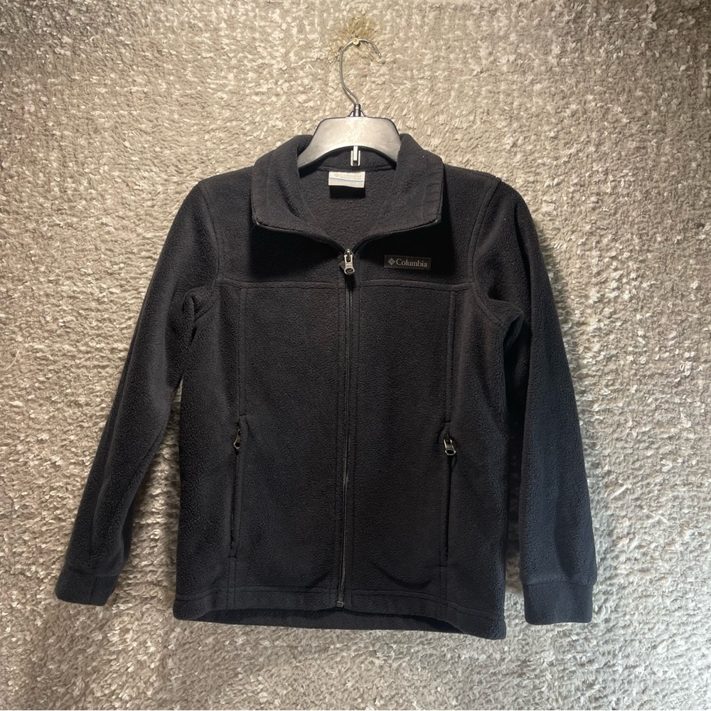 Columbia Full Zip‎ Black Full Zip Sweater Youth Size 8 Polyester Cozy